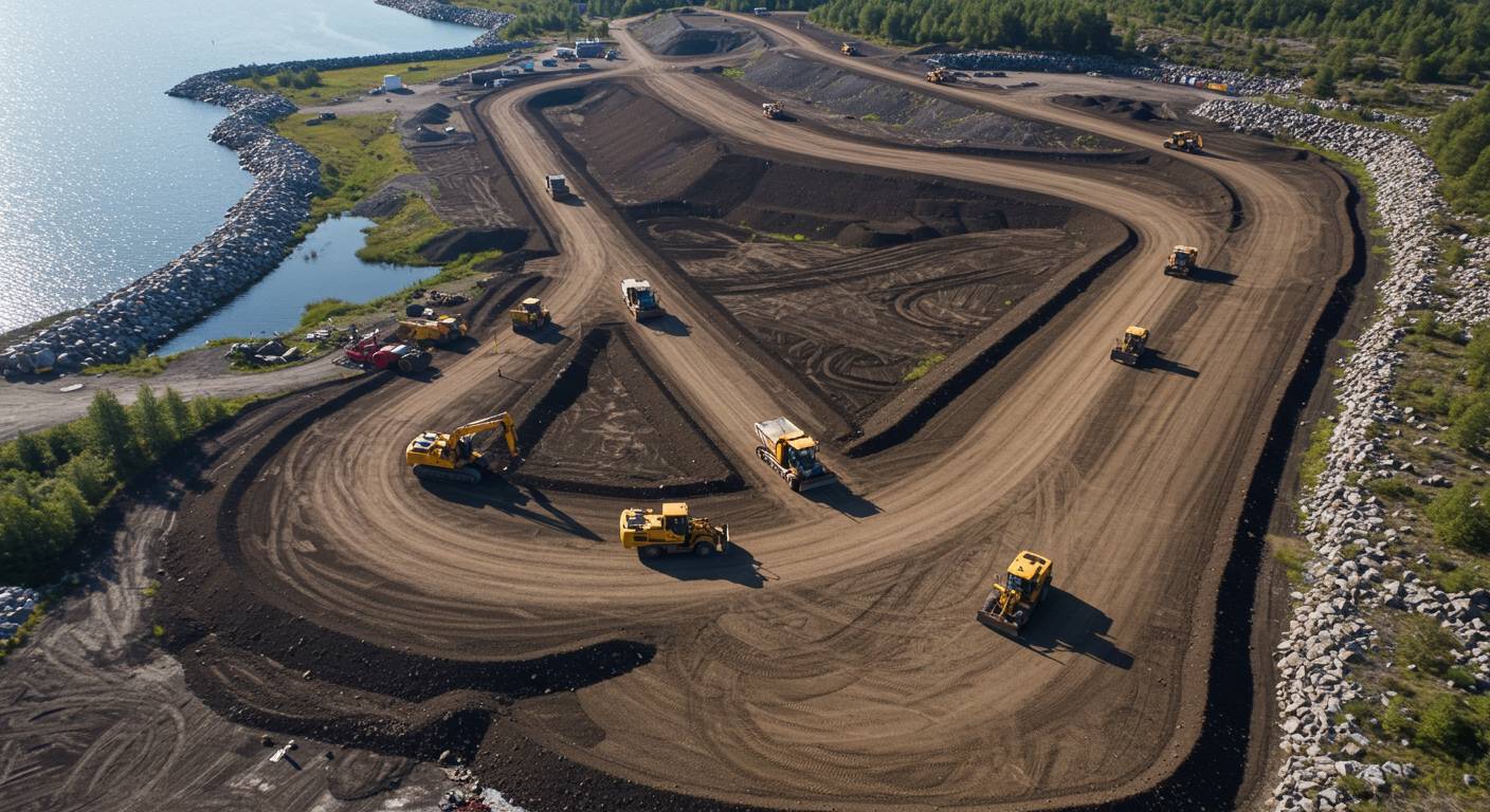 Выравнивание грунта на промышленных объектах
