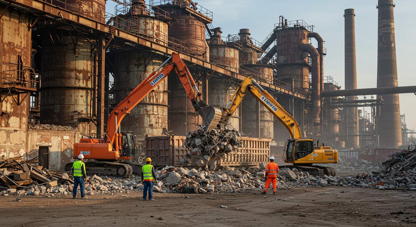 Вывоз строительного мусора при капитальном ремонте промышленного объекта