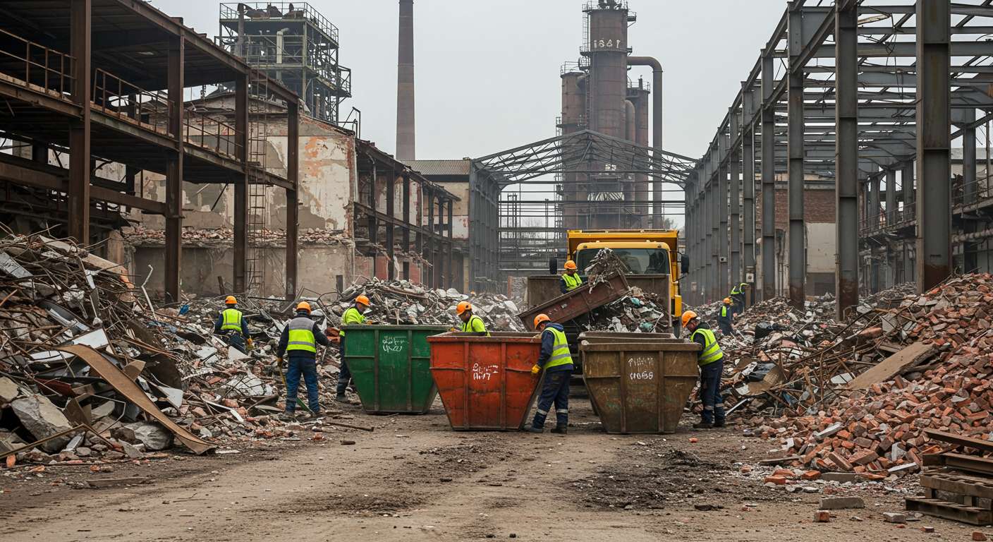 Вывоз строительного мусора при реконструкции промышленных объектов