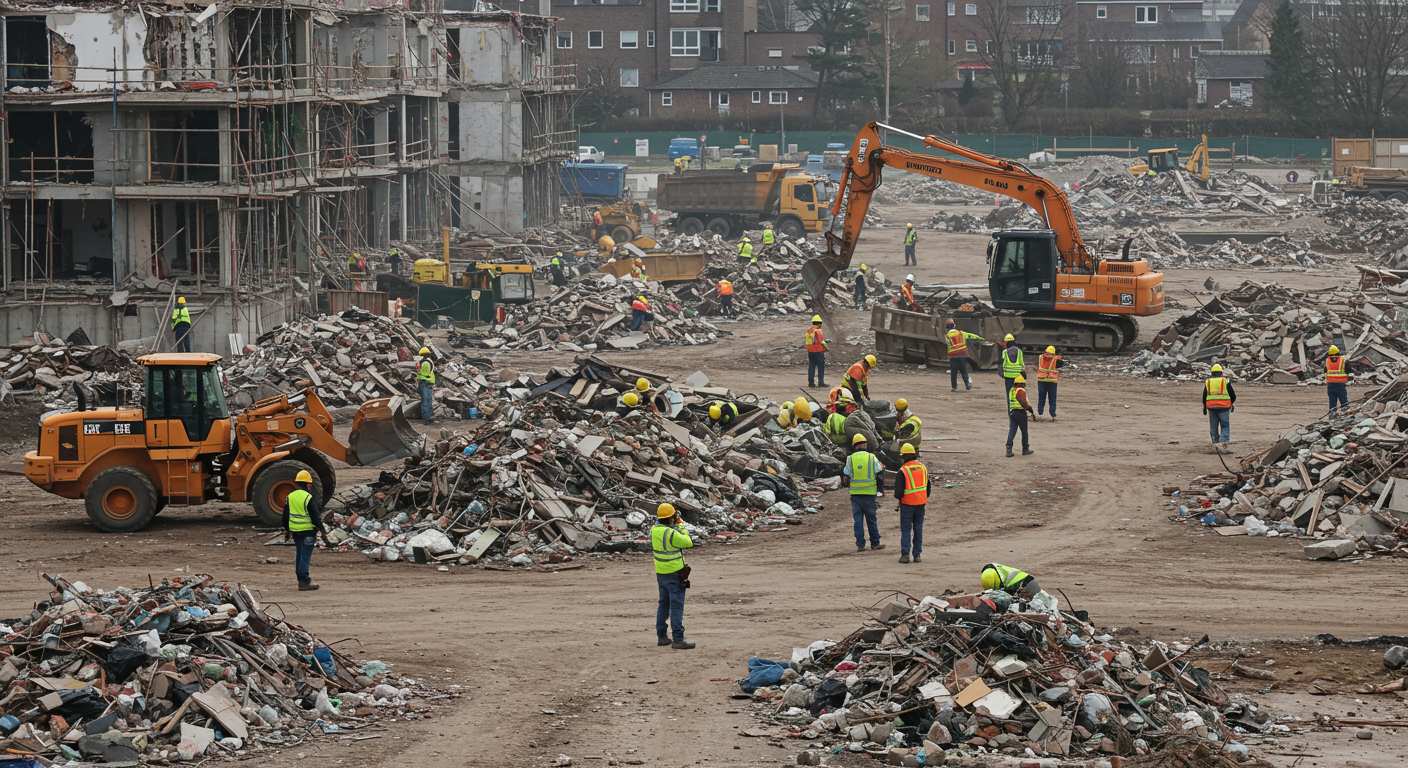 Вывоз строительного мусора при реконструкции крупных объектов