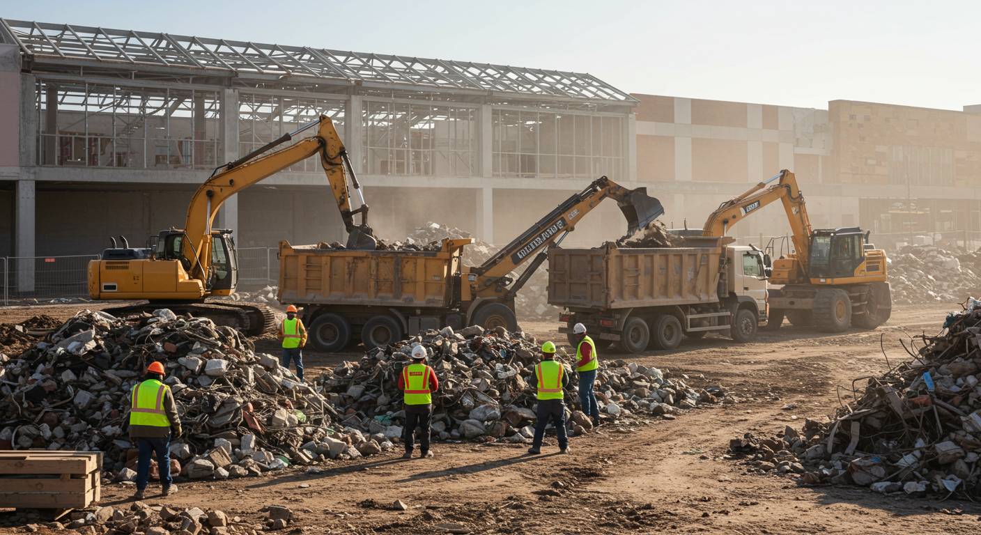 Вывоз строительного мусора с торгового центра