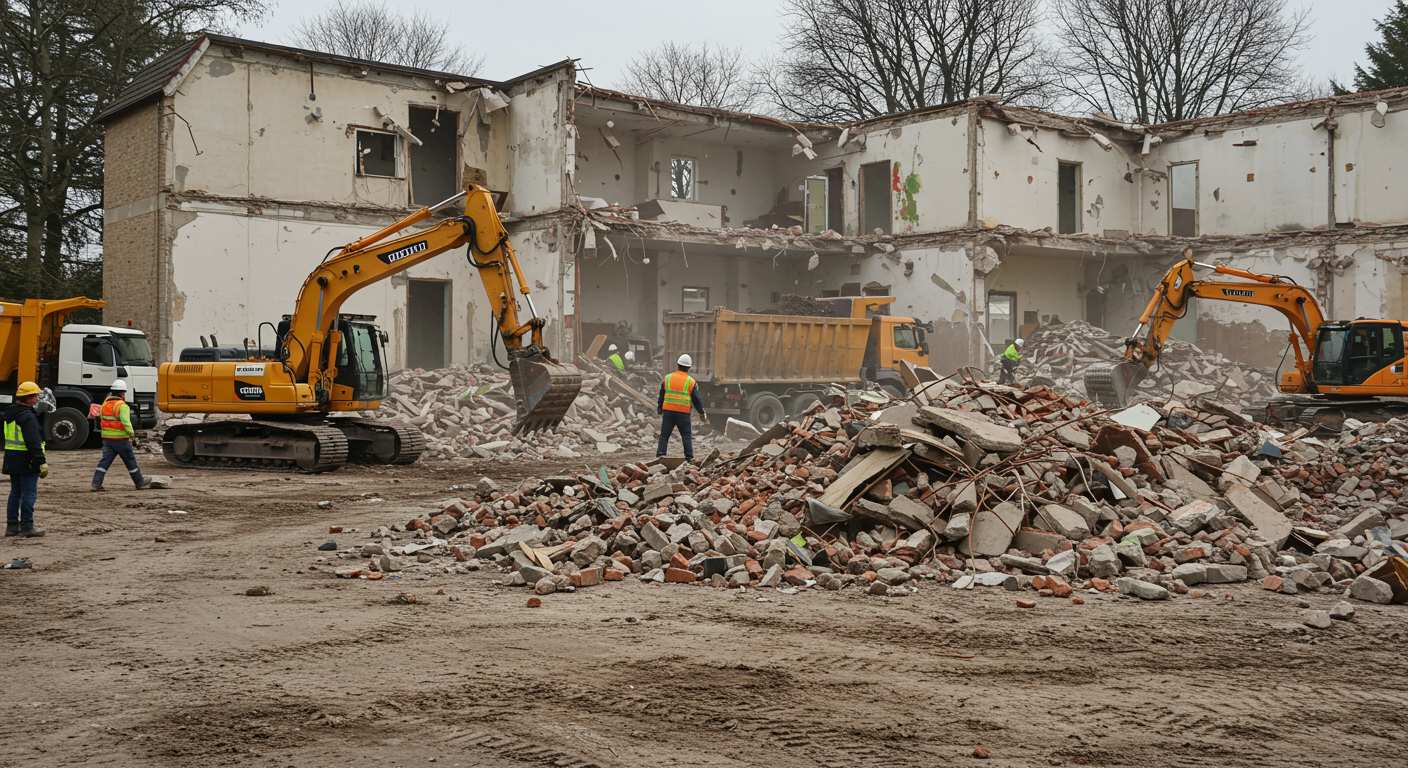 Вывоз строительного мусора при демонтаже частного объекта