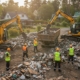 Вывоз строительного мусора манипуляторами с коттеджных участков