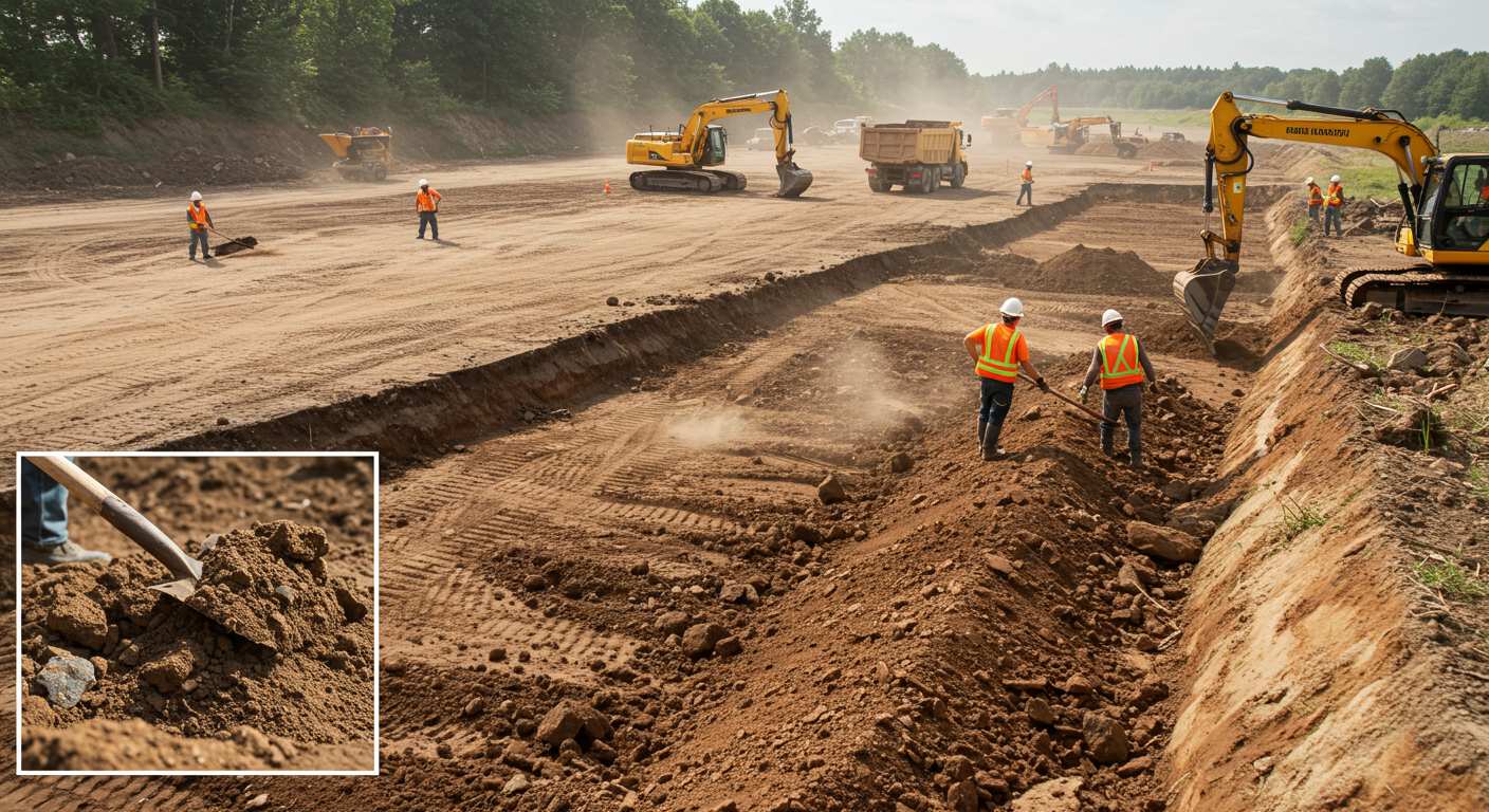 Очистка и вывоз грунта и растительного слоя