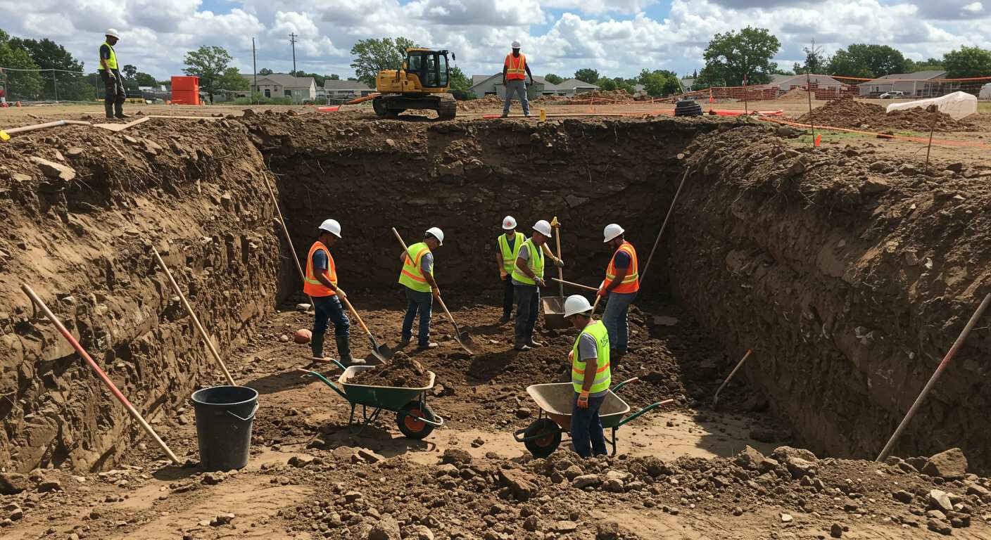 Вывоз грунта после копки котлована для фундамента