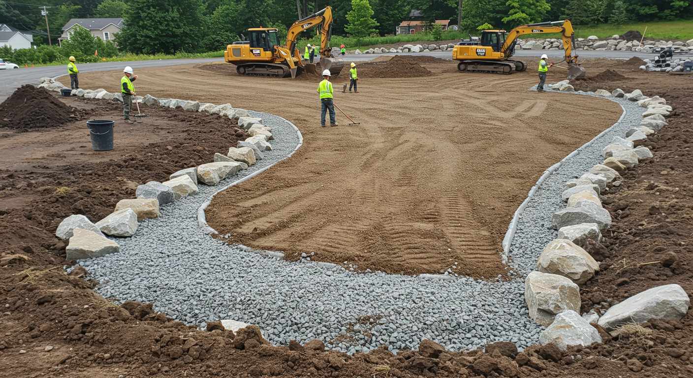 Выравнивание участка под парковочные гравийные дорожки